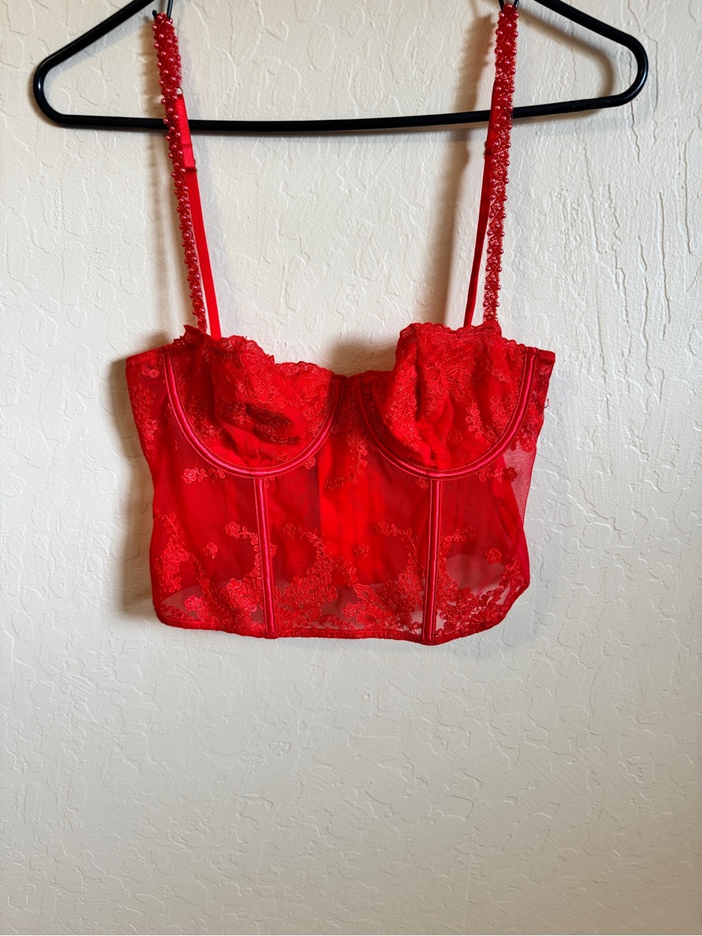 Red Lace Bustier Corset